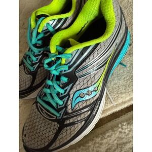 Saucony Women's Running Shoes Sneakers Athletic‎ Neon Blue Gray Size 7.5